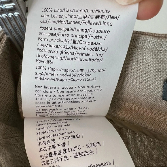 Alberta Ferretti High Waist Wide Leg Linen Pants Beige Oatmeal IT 38 US 2 NWT - Picture 10 of 10